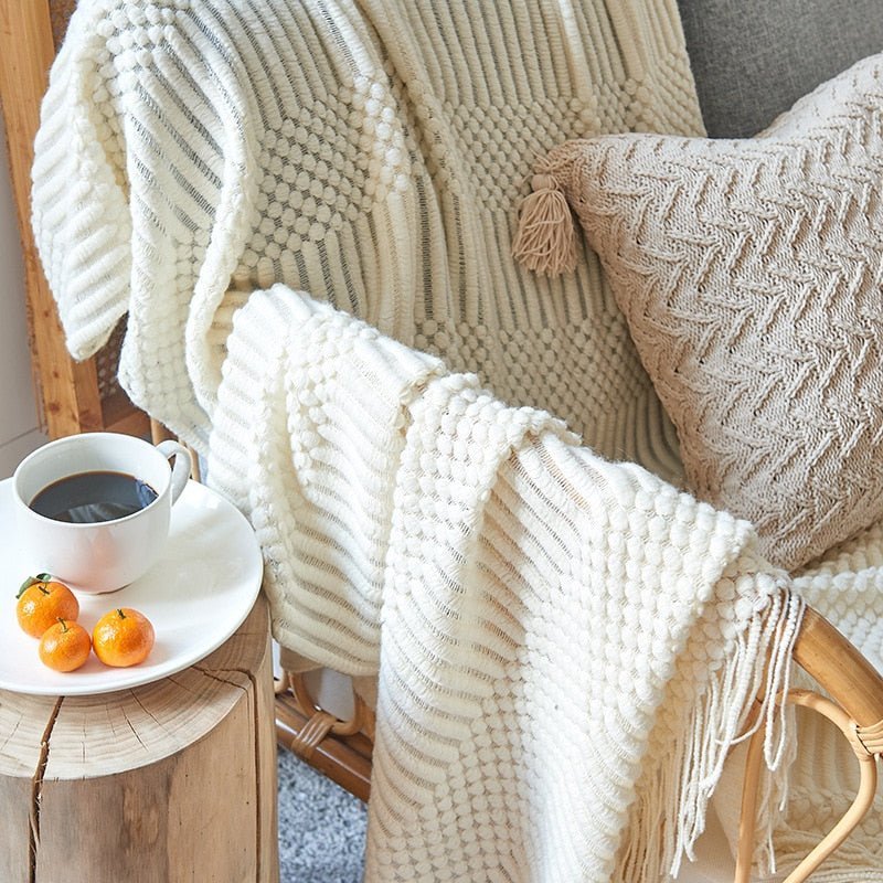 Plaid Tricoté Douillet pour Intérieur Chaleureux - Foivo