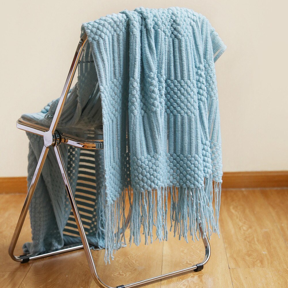 Plaid Tricoté Douillet pour Intérieur Chaleureux