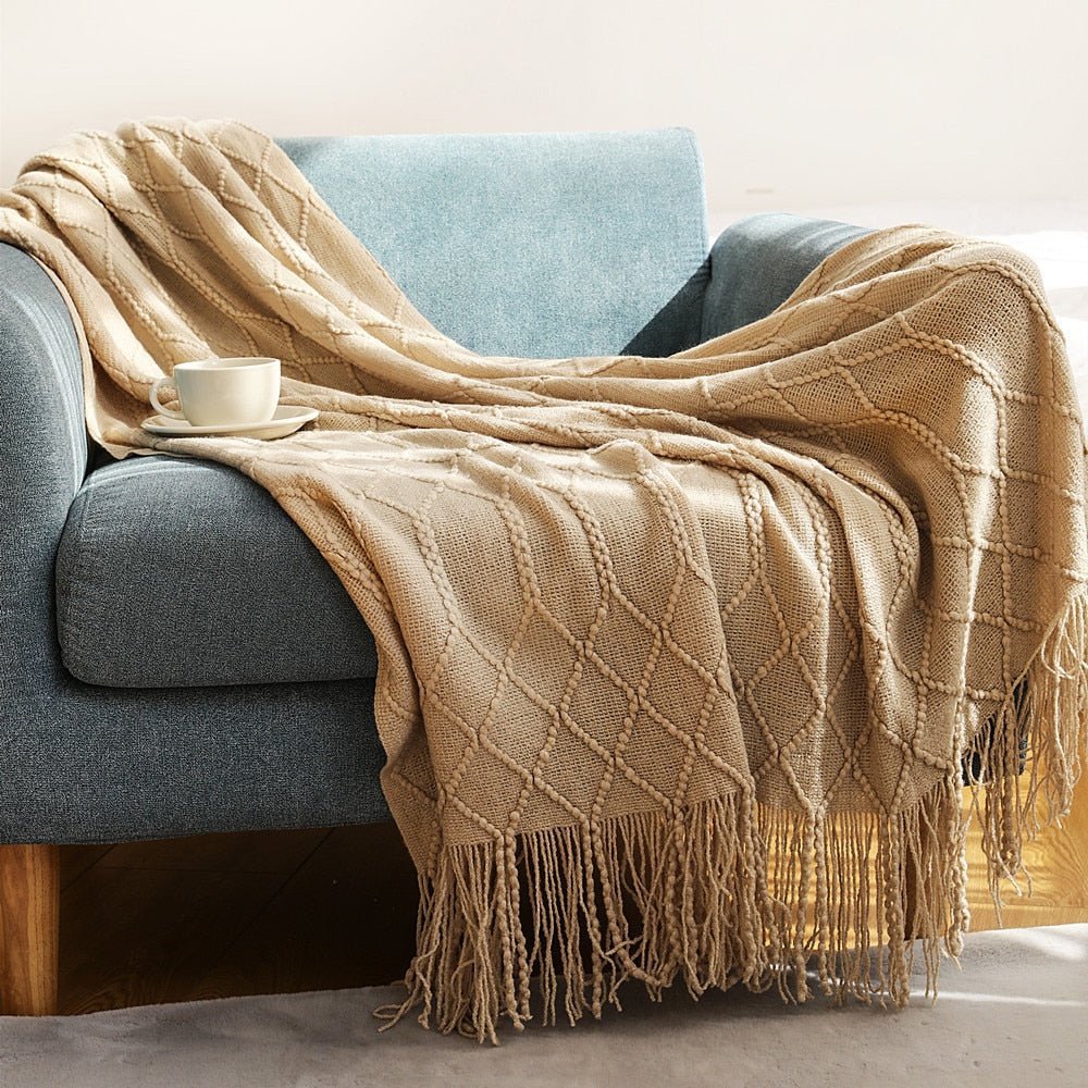 Plaid Tricoté Douillet pour Intérieur Chaleureux