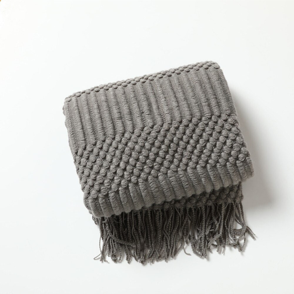 Plaid Tricoté Douillet pour Intérieur Chaleureux