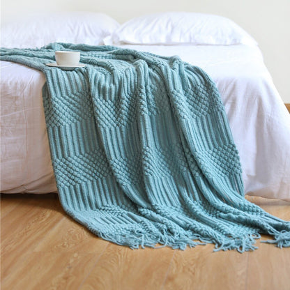 Plaid Tricoté Douillet pour Intérieur Chaleureux
