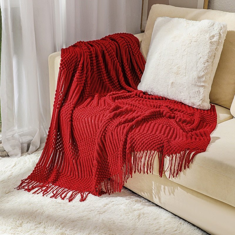 Plaid Tricoté Douillet pour Intérieur Chaleureux
