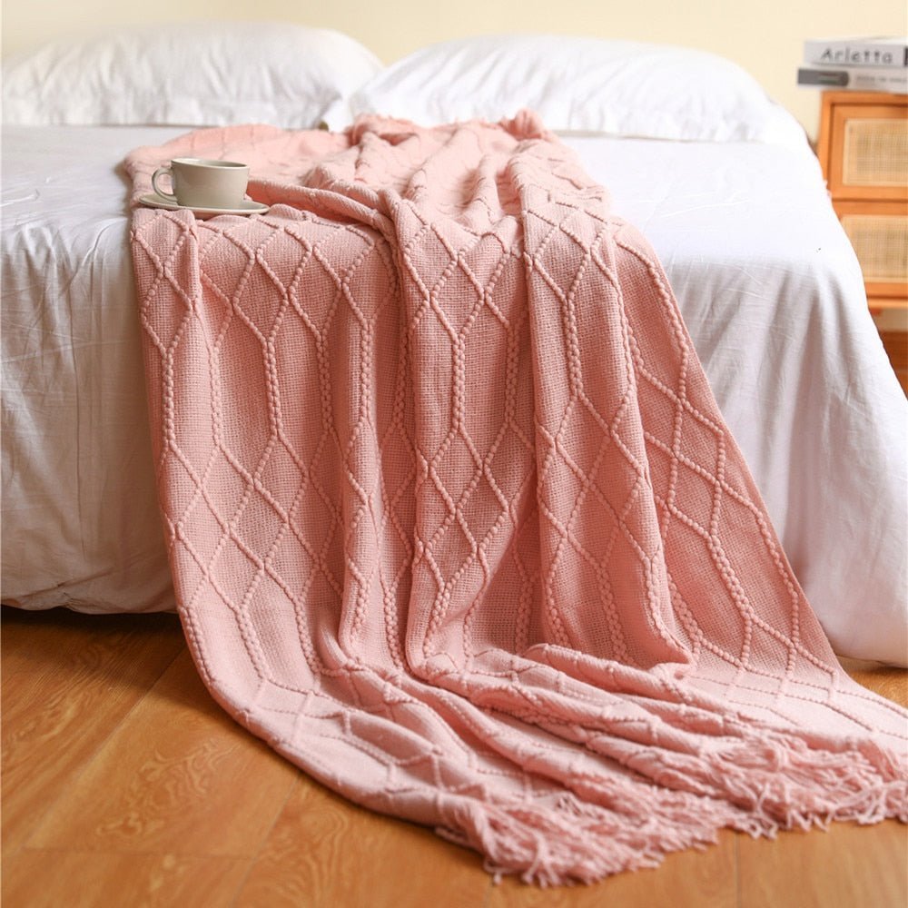 Plaid Tricoté Douillet pour Intérieur Chaleureux