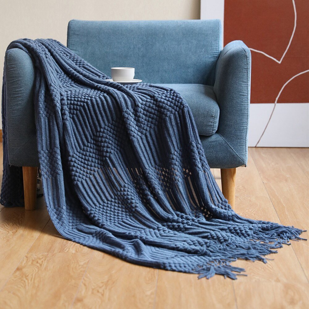Plaid Tricoté Douillet pour Intérieur Chaleureux