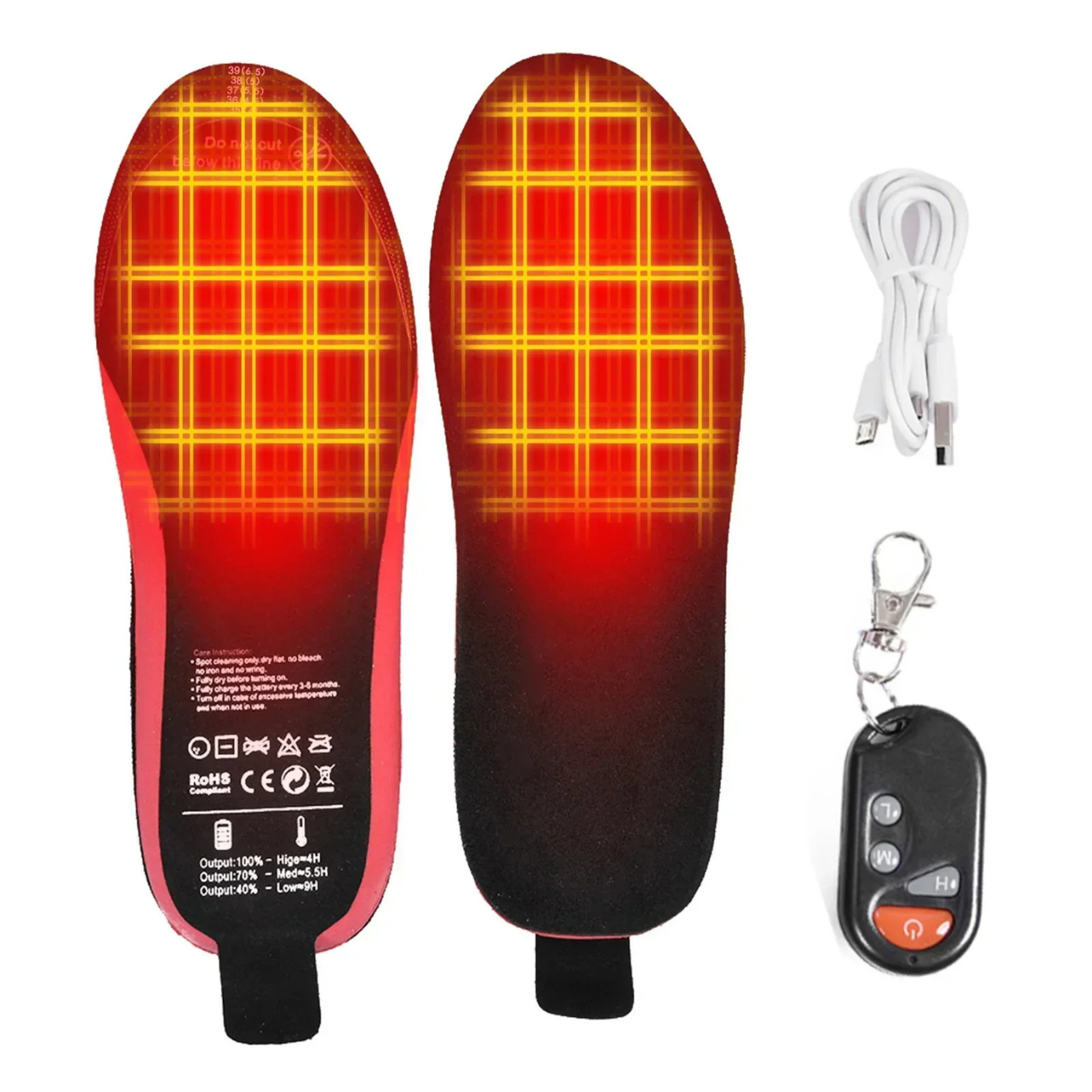 Semelles Chauffantes Électriques avec Télécommande