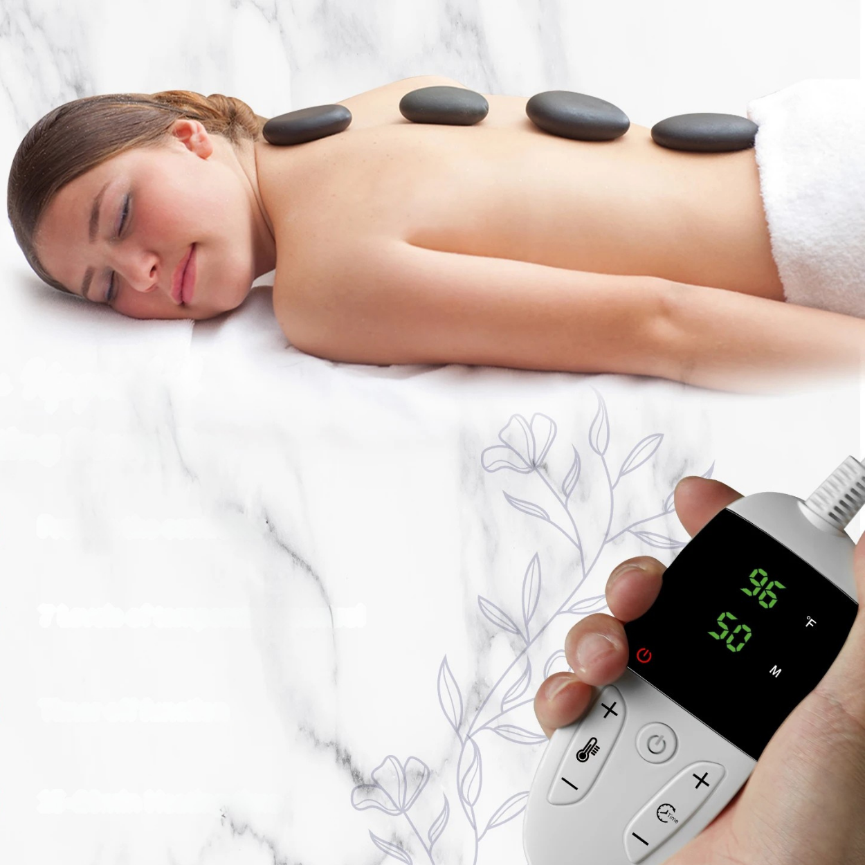Pierre Chauffante Basalte avec Chauffage Intégré pour Massage