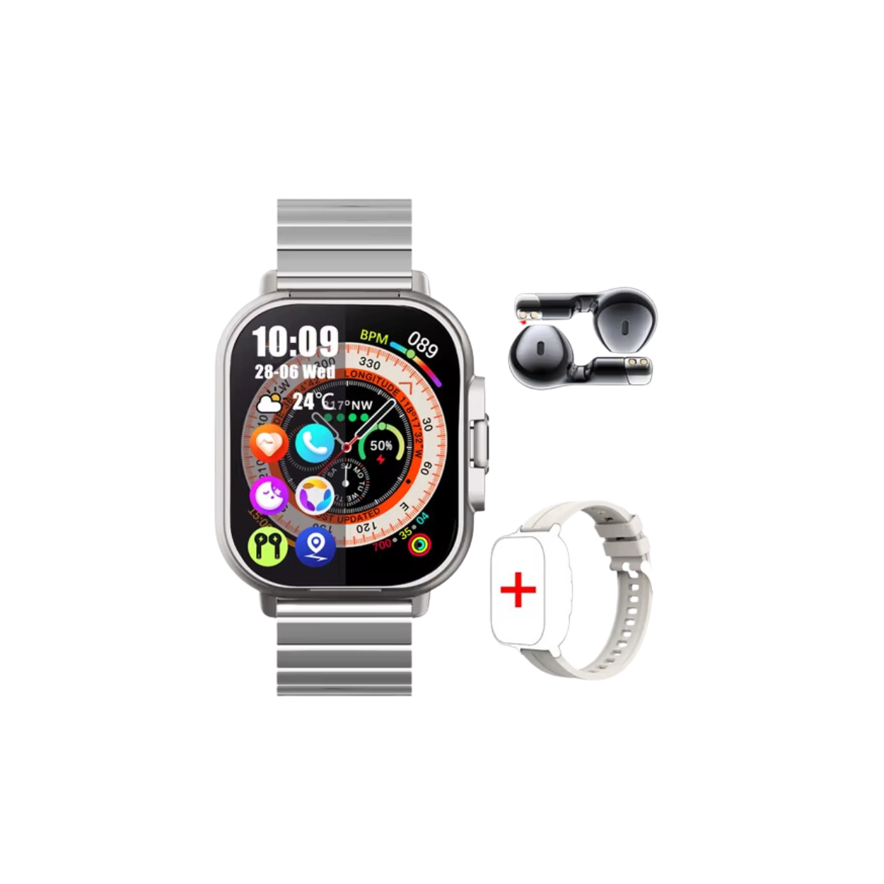 Montre Connectée avec Écouteurs Bluetooth Intégrés