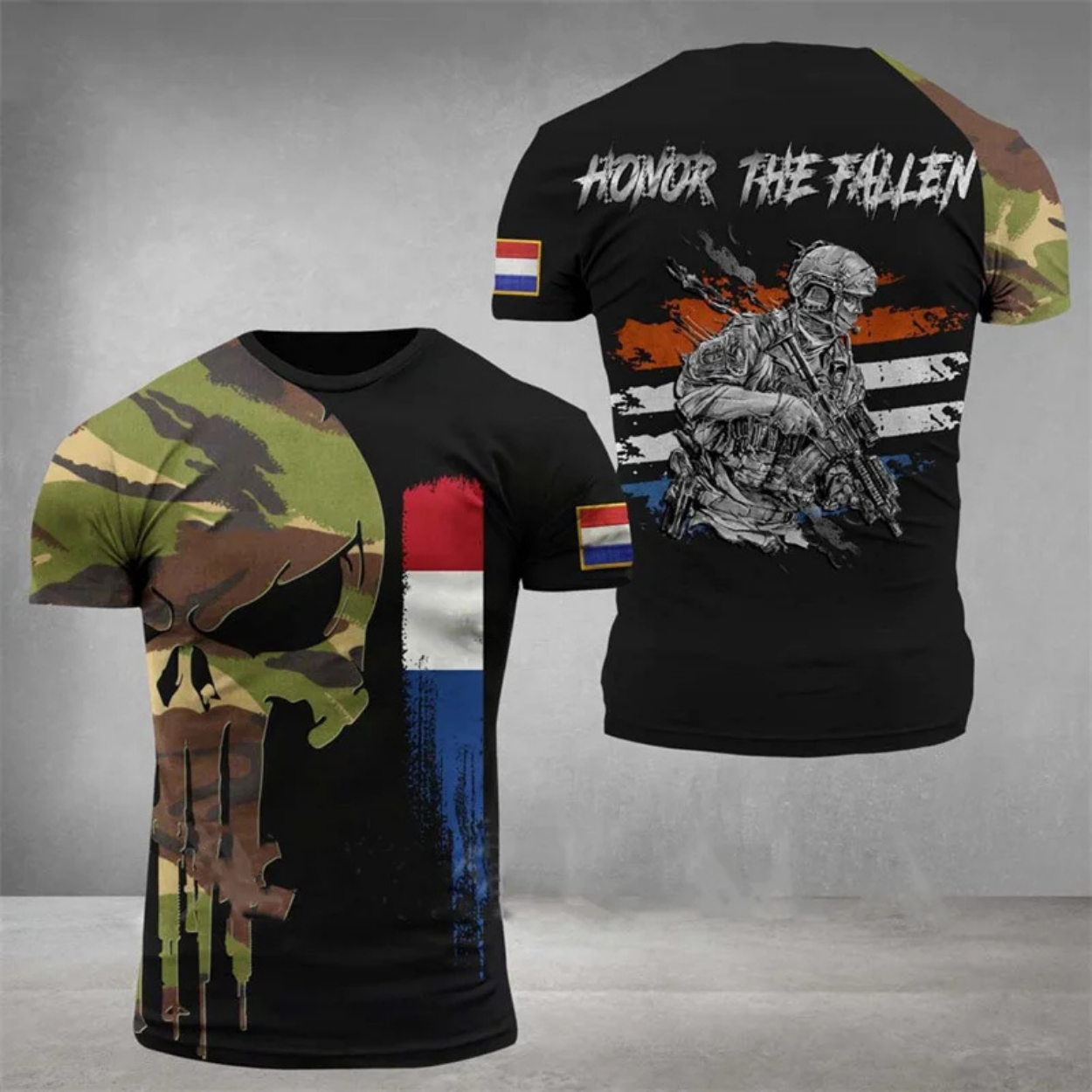 T-shirt Armée Style Militaire Camouflage pour Homme