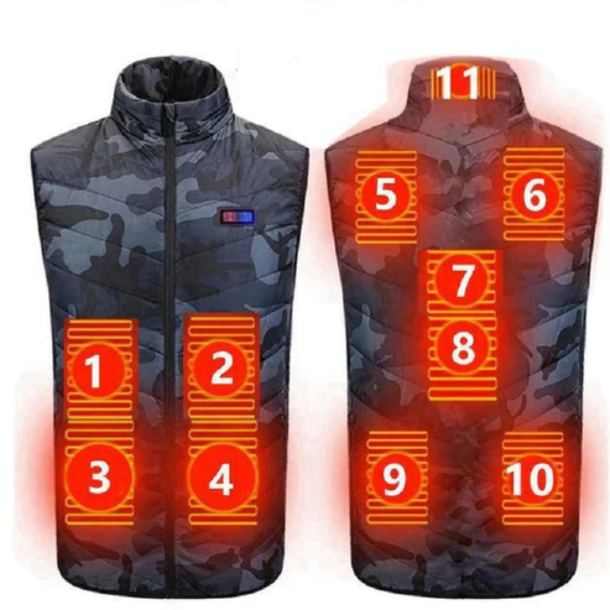 Veste Chauffante Électrique 11 Zones de Chaleur