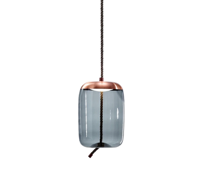 Lampe Suspendue en Chanvre Rose Or