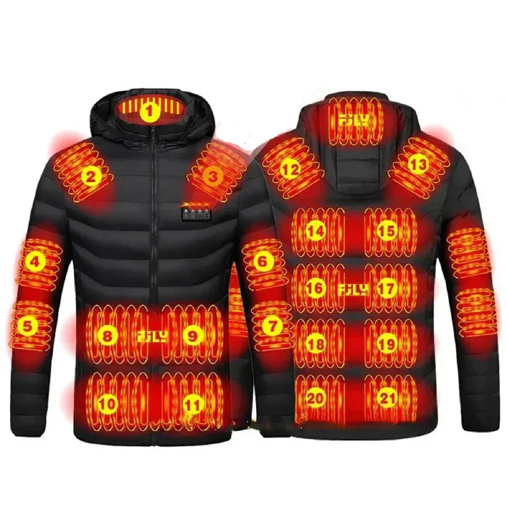Veste Chauffante Électrique 21 Zones de Chaleur