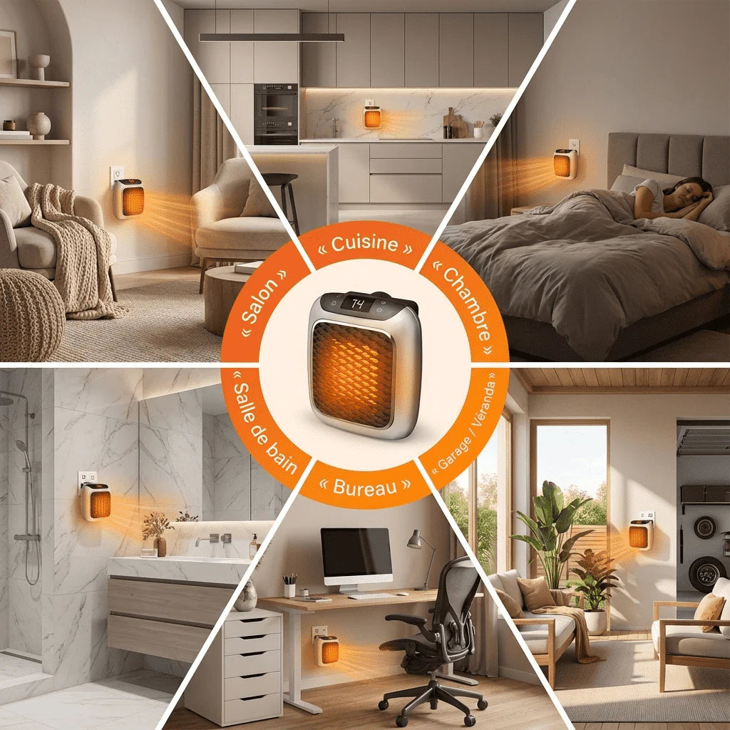 Marcherelle™ – Radiateur Électrique Portable 800W Basse Consommation
