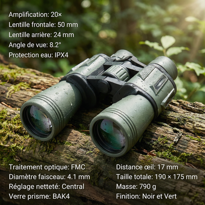 Marcherelle™ – Jumelles Longue Portée 20x50 À Optique FMC Lumineus