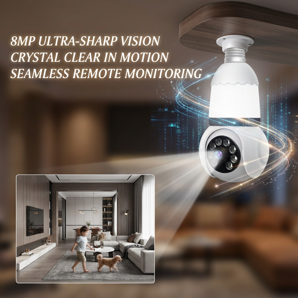 Marcherelle™ – Caméra De Sécurité Avec Ampoule LED Vision Couleur