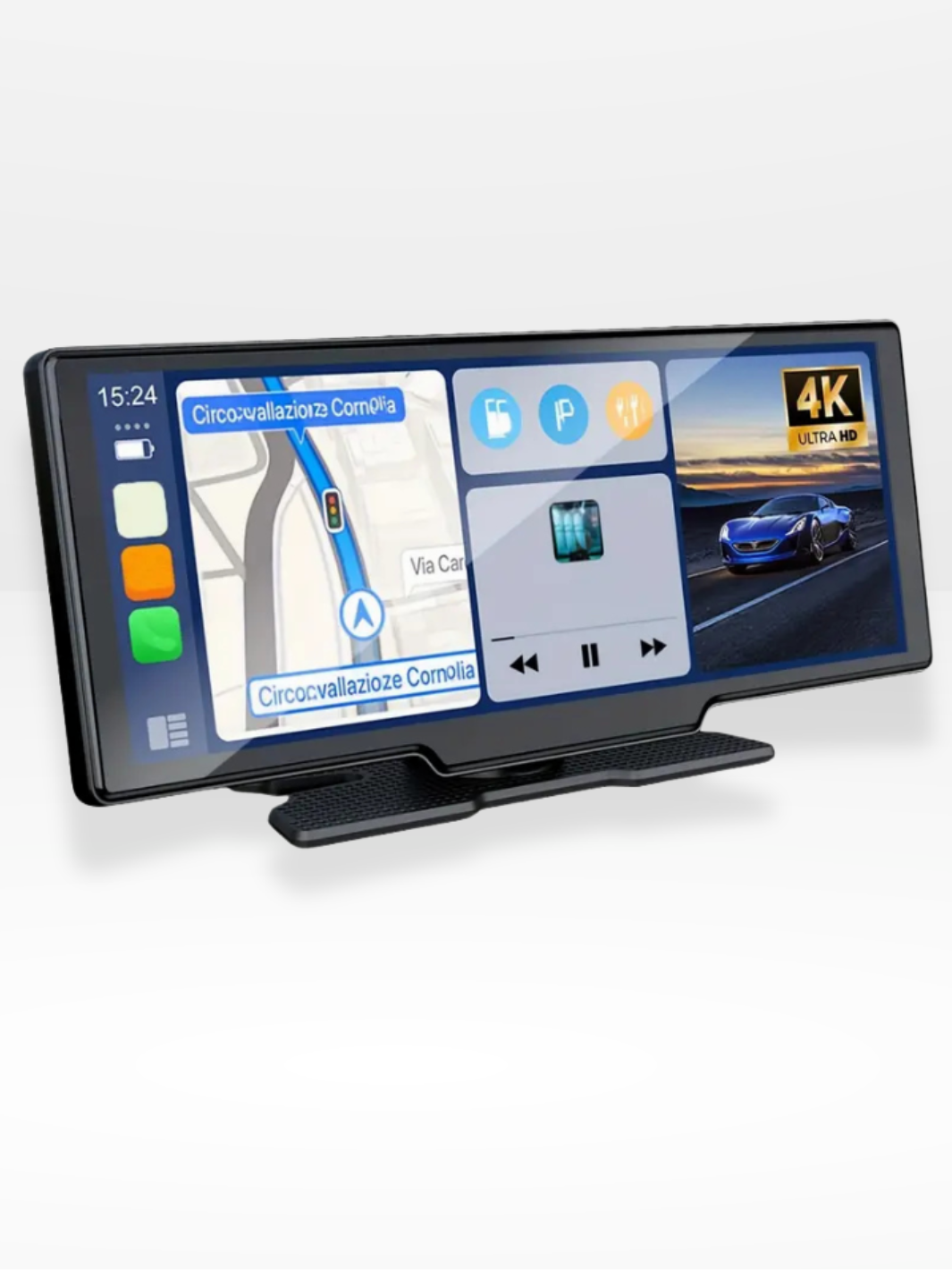 Écran de Navigation CarPlay avec Caméra de Recul Intégrée