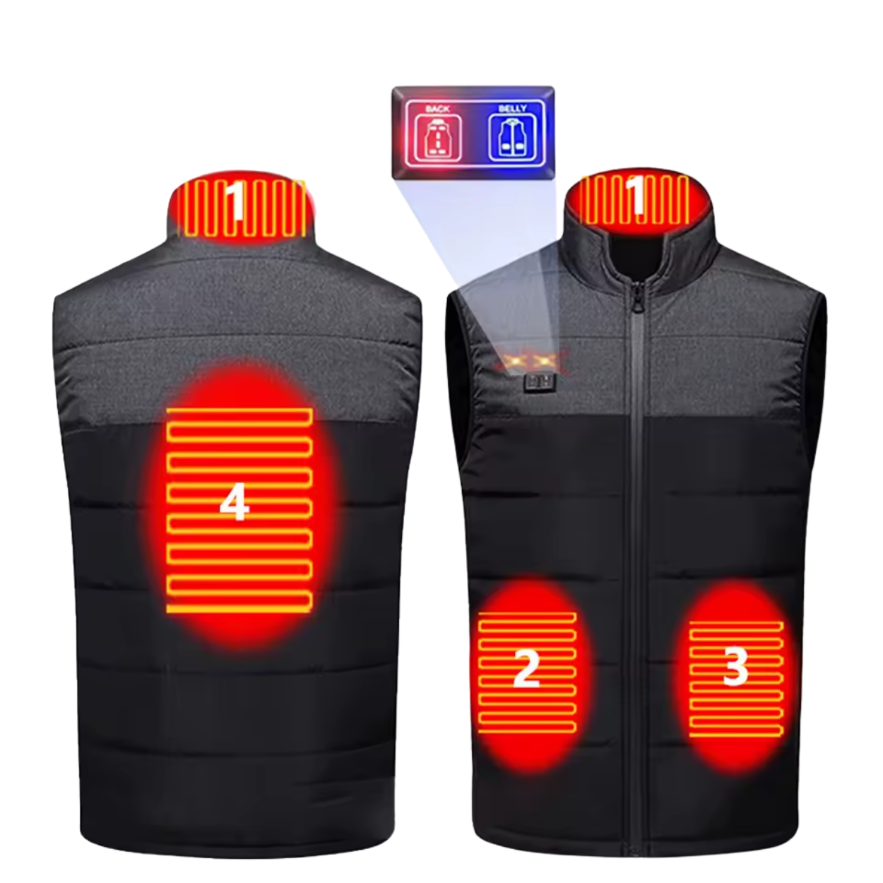 Gilet Chauffant Électrique avec Chauffage Réglable