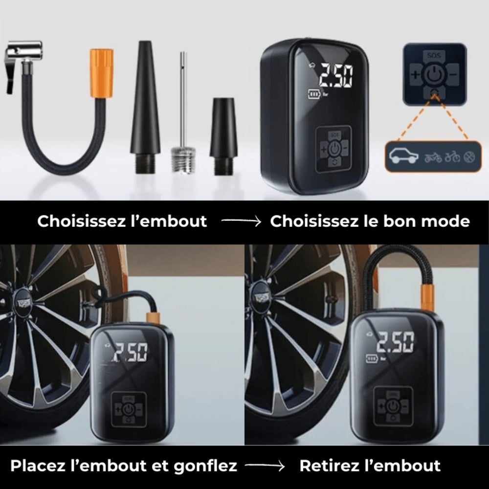Compresseur d'Air Portable Rechargeable sans Fil
