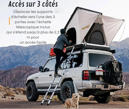 Tente de Toit Rigidité Élevée pour Camping Confort