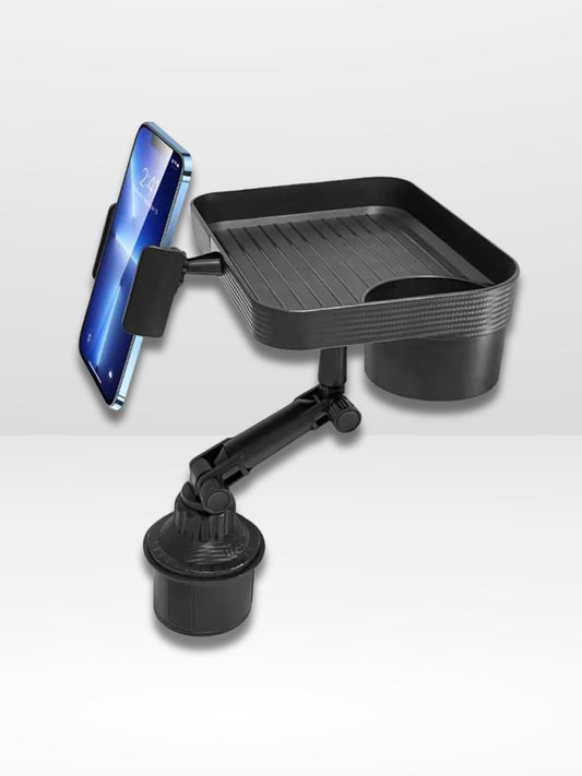 Plateau de voiture rotatif 360° avec support téléphone et porte-gobelet - Marcherelle