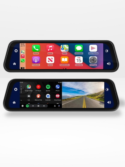 Rétroviseur Caméra 4K Avant/Arrière avec CarPlay et Enregistrement