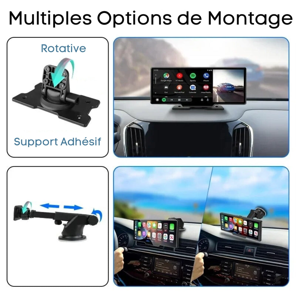 Écran de Navigation CarPlay avec Caméra de Recul Intégrée